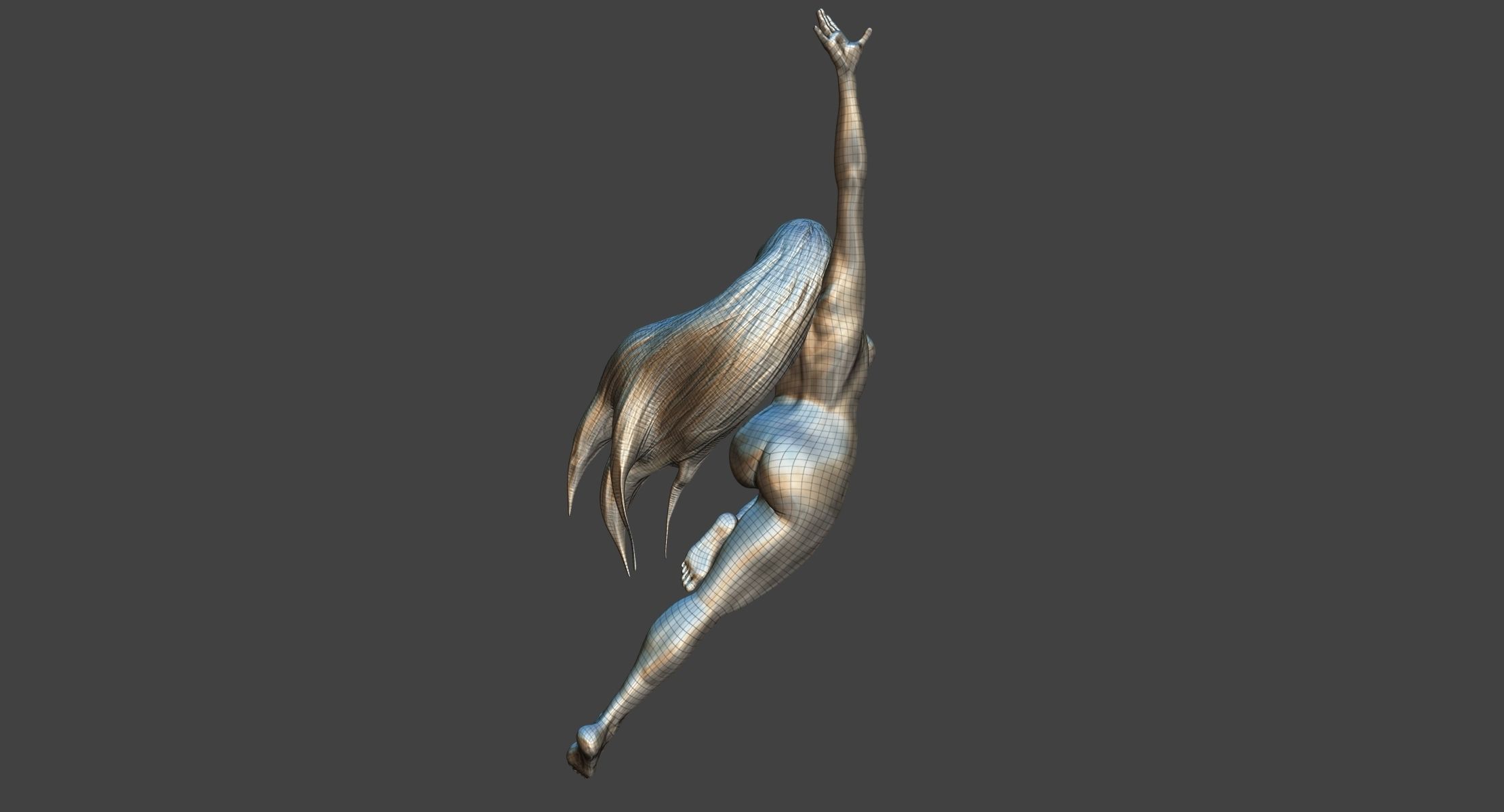 Dynamic Female Statue 3D 3D model_7