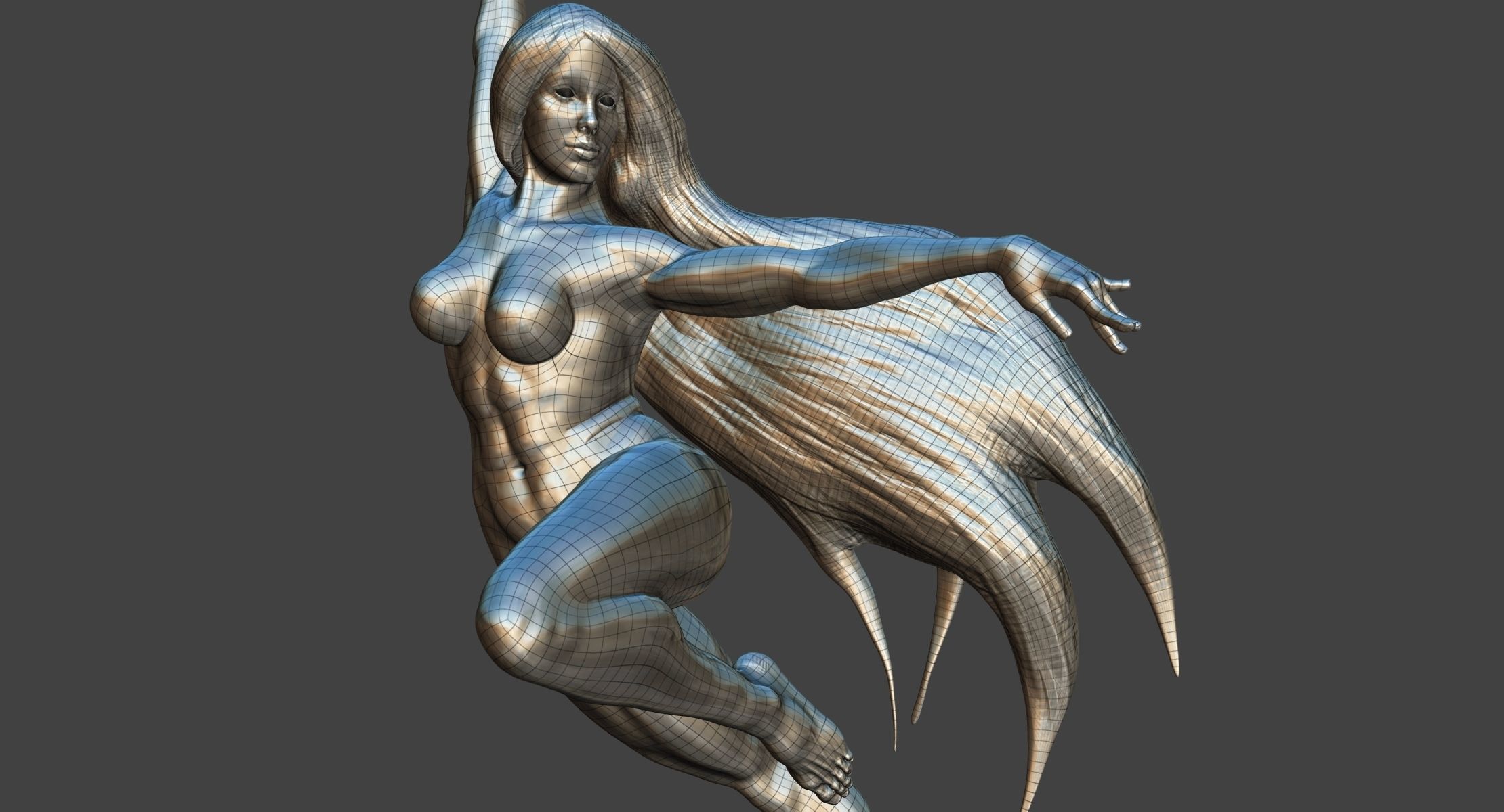 Dynamic Female Statue 3D 3D model_6