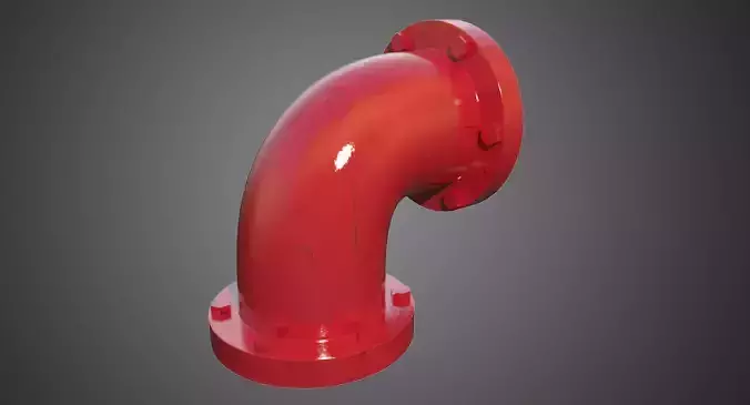 Corner Red Pipe 3D model