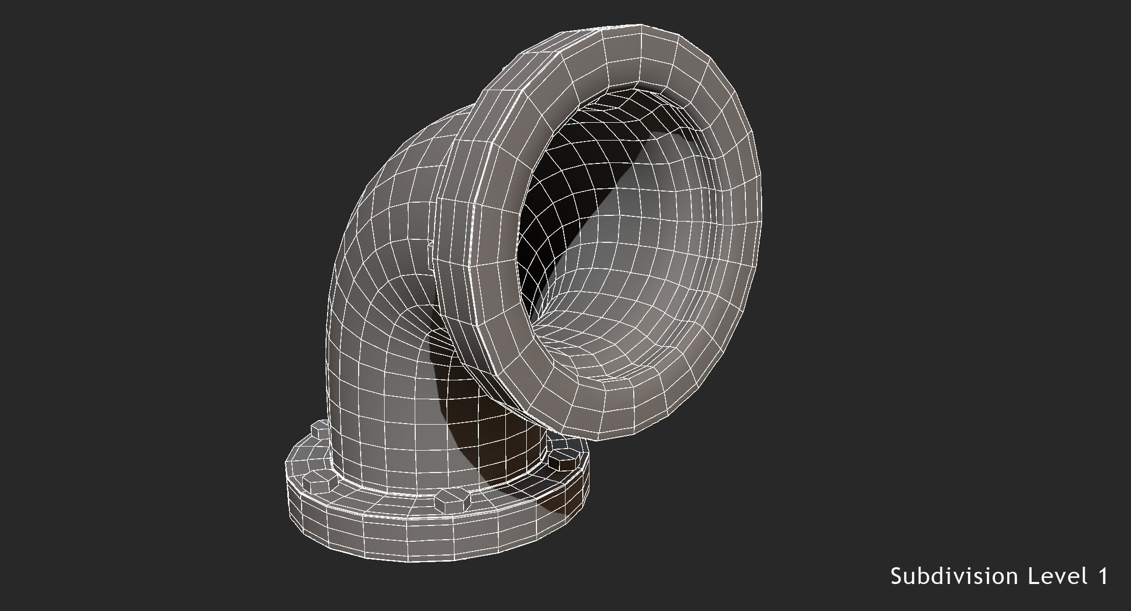 Corner Red Pipe 3D model_8