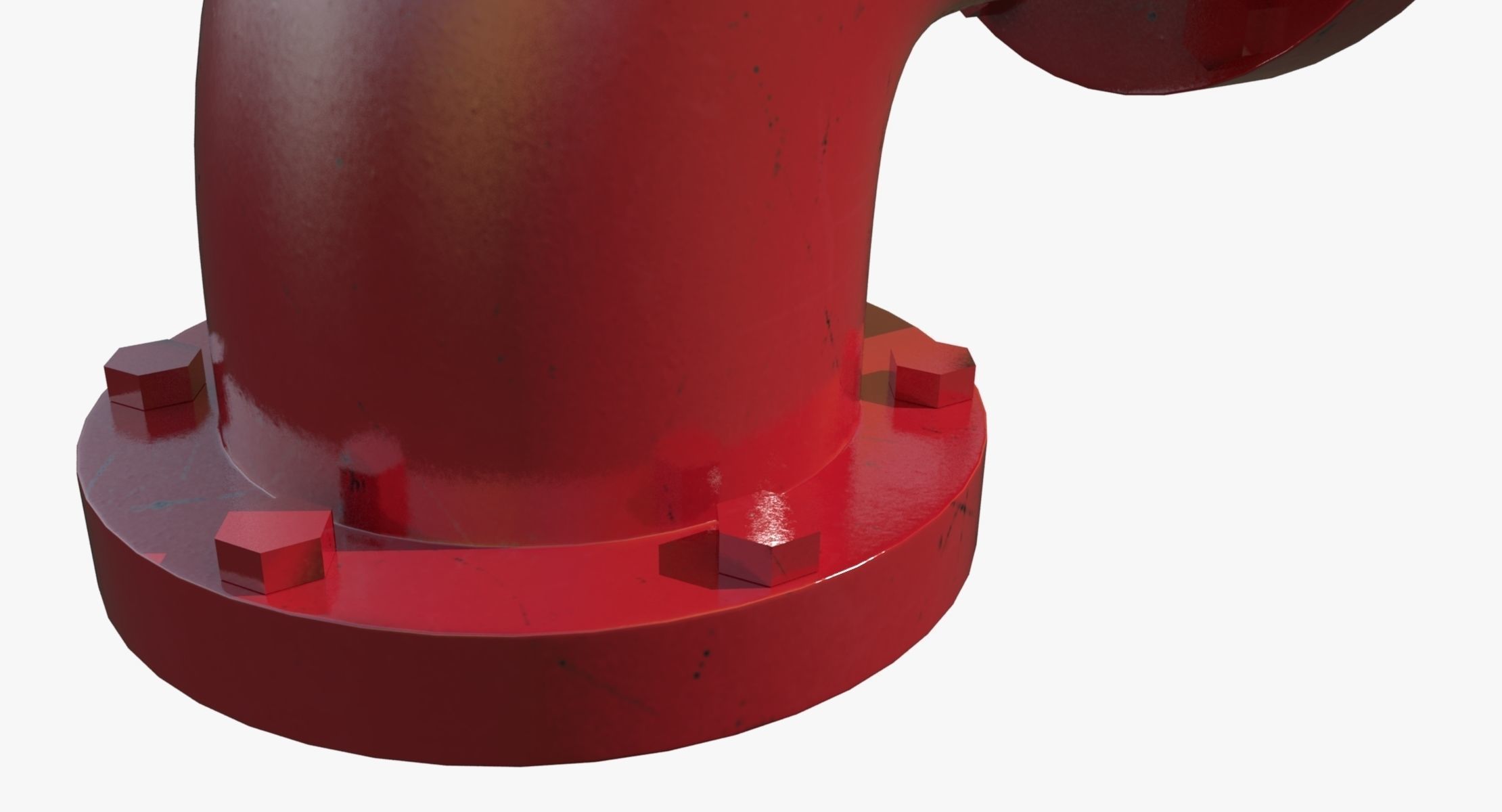 Corner Red Pipe 3D model_4