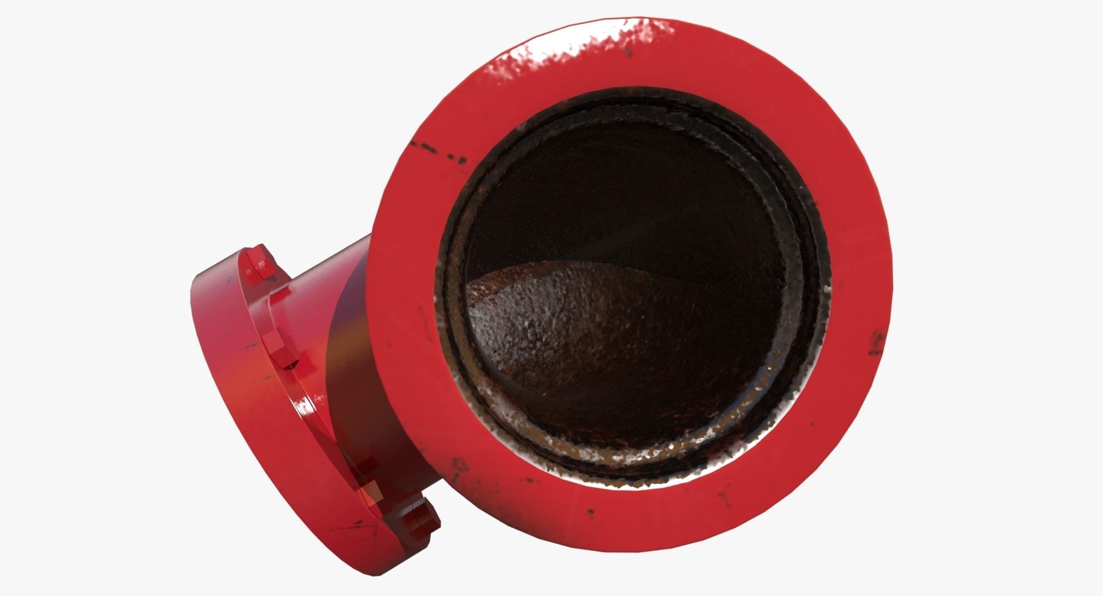 Corner Red Pipe 3D model_2