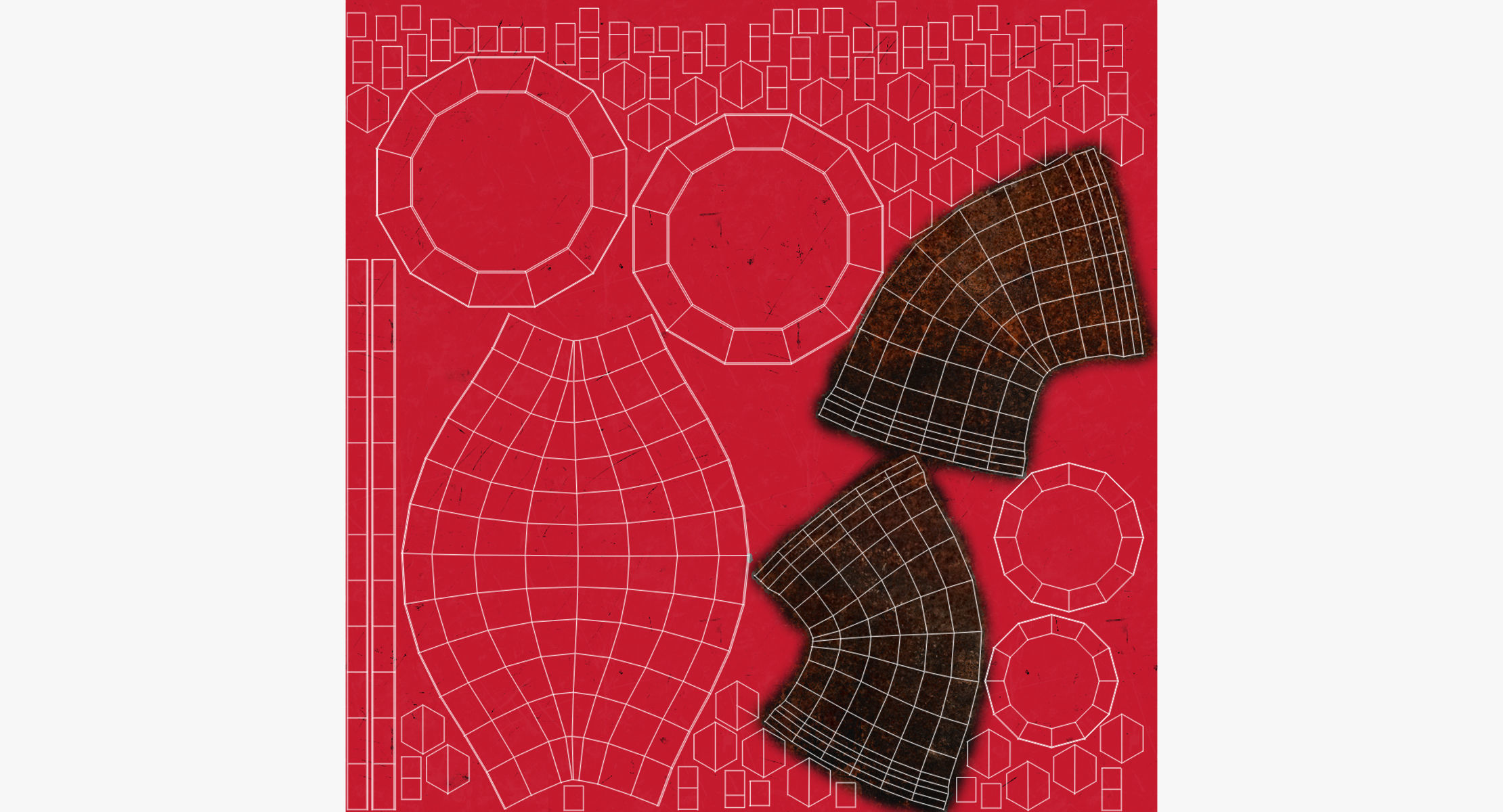 Corner Red Pipe 3D model_12