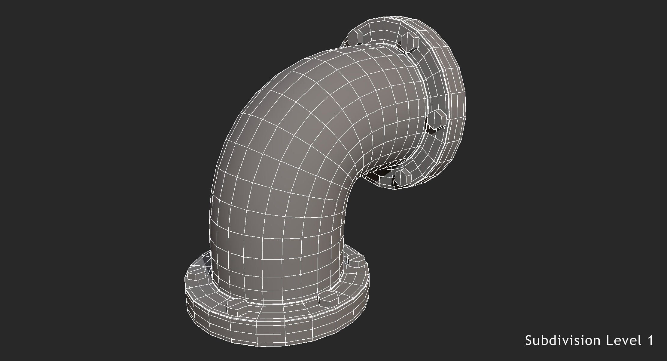 Corner Red Pipe 3D model_11