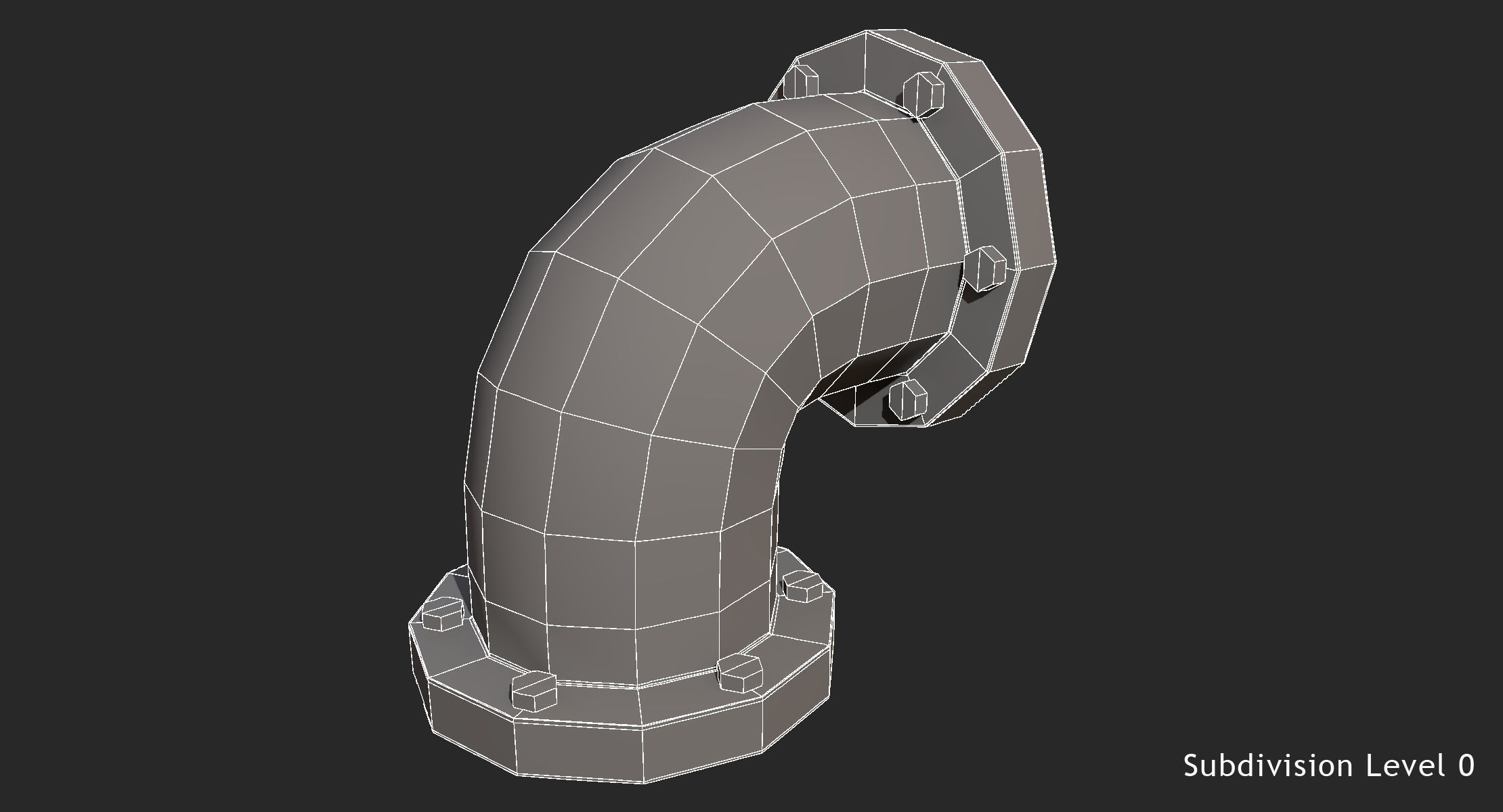 Corner Red Pipe 3D model_10