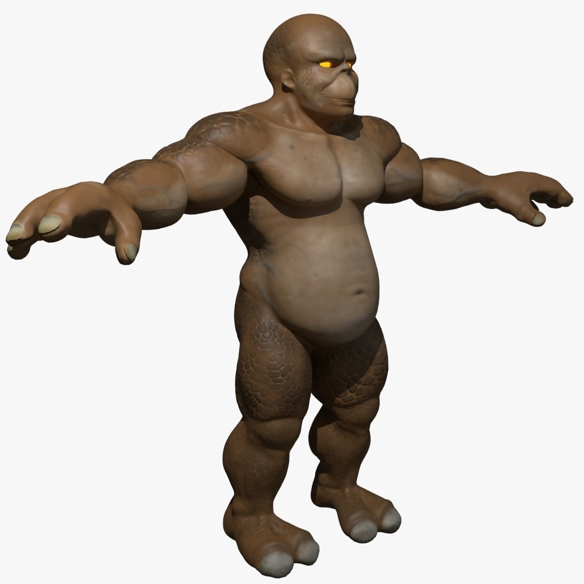 Muscular Monster Creature 3D model_1