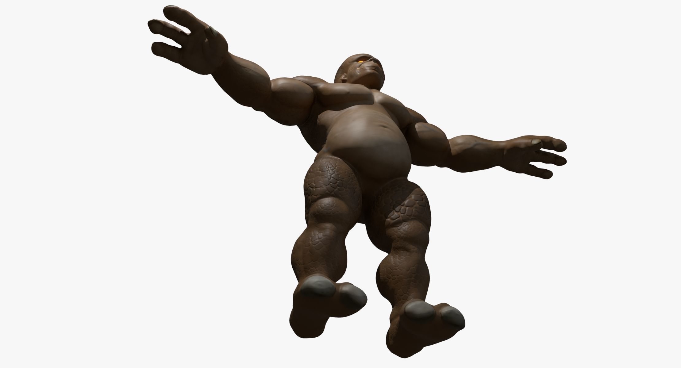 Muscular Monster Creature 3D model_3