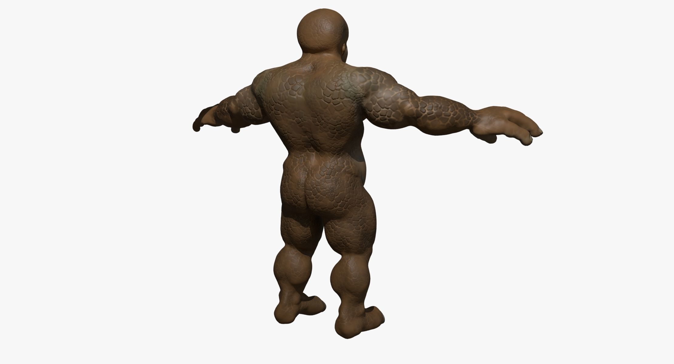 Muscular Monster Creature 3D model_2