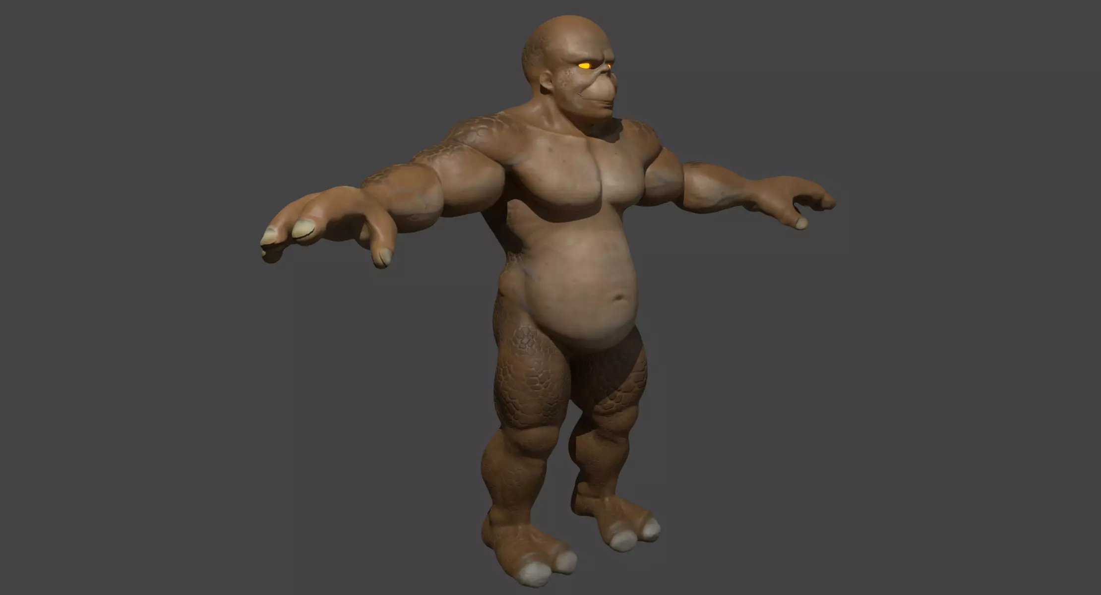Muscular Monster Creature 3D model_0