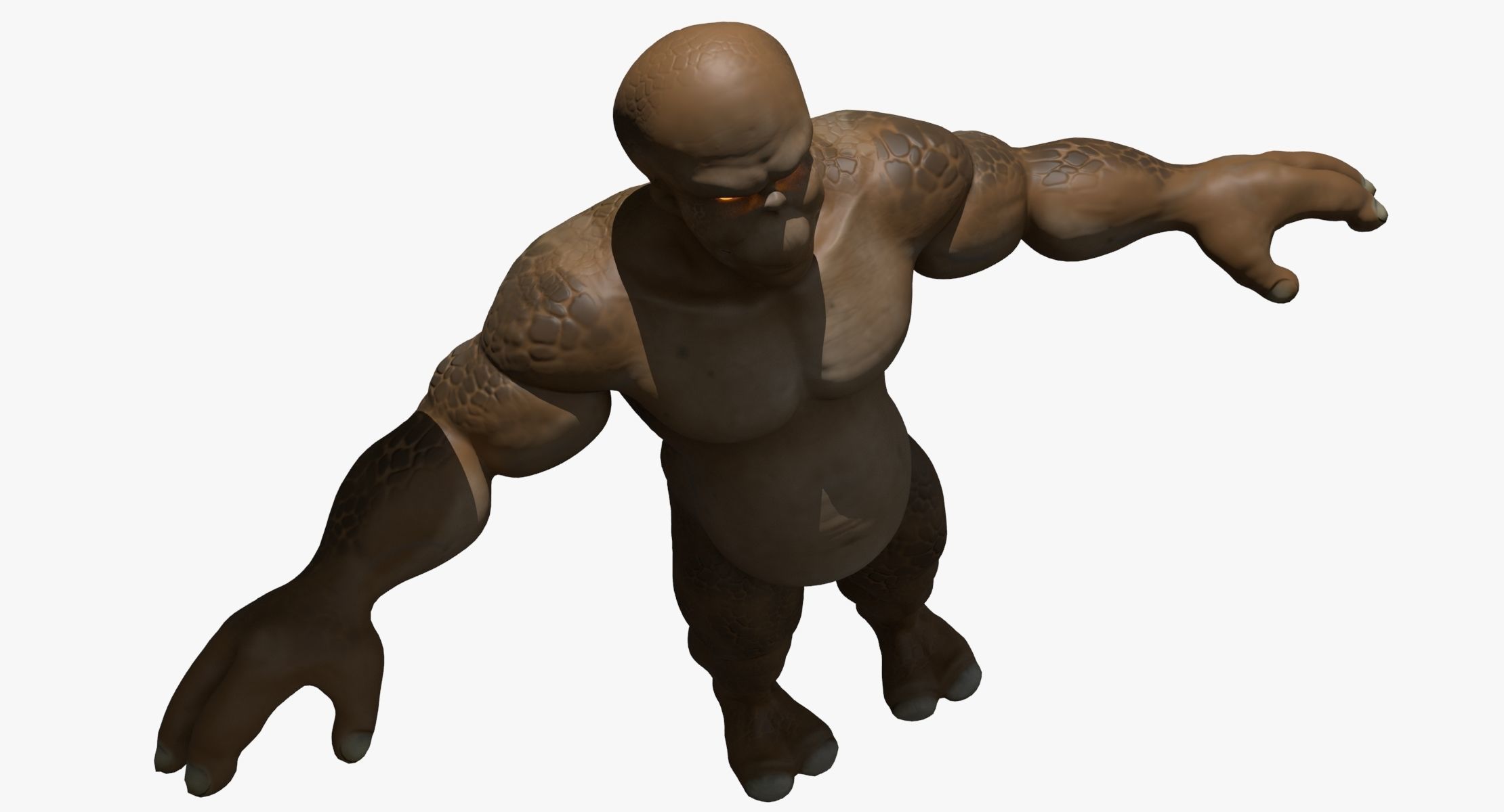 Muscular Monster Creature 3D model_4