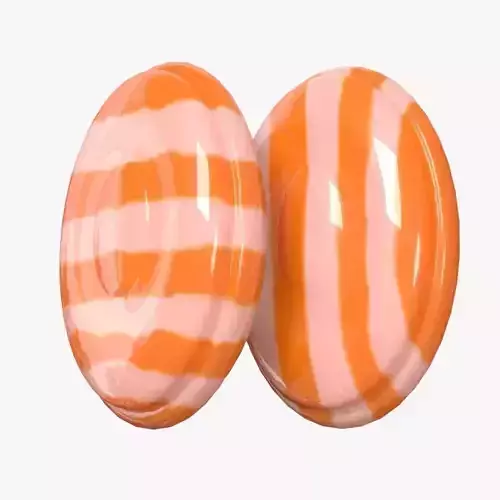 3D Candy Striped Orange model