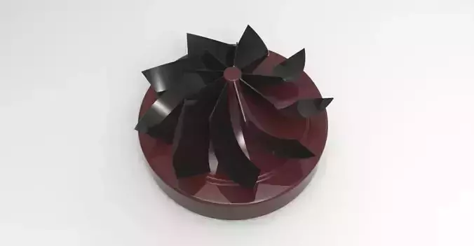 Impeller with 9 blades 3D model
