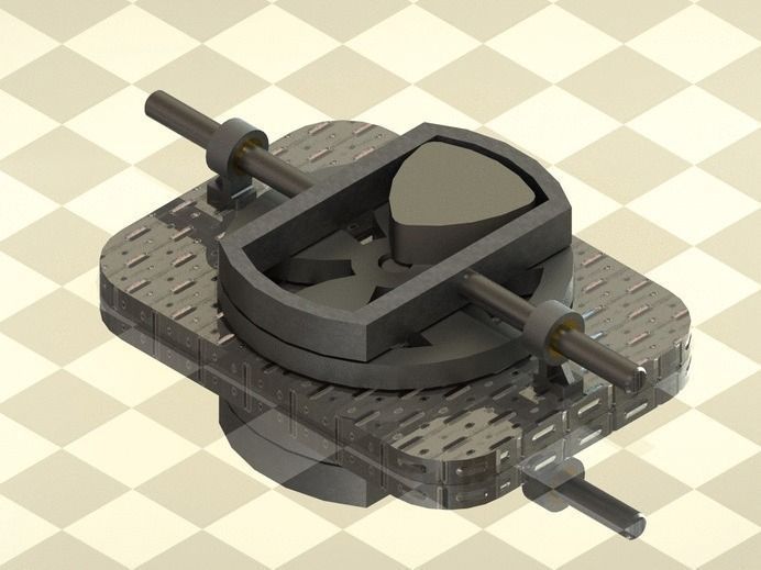 Converter of rotational to linear motion 3D model_0