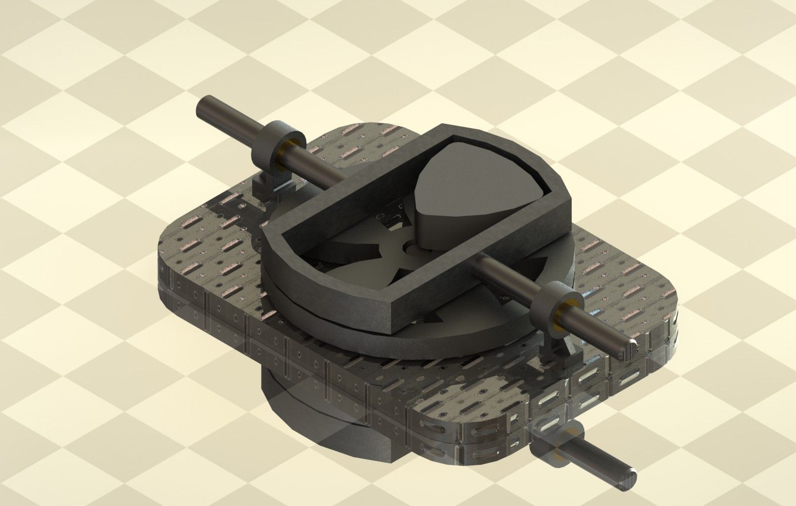 Converter of rotational to linear motion 3D model_1