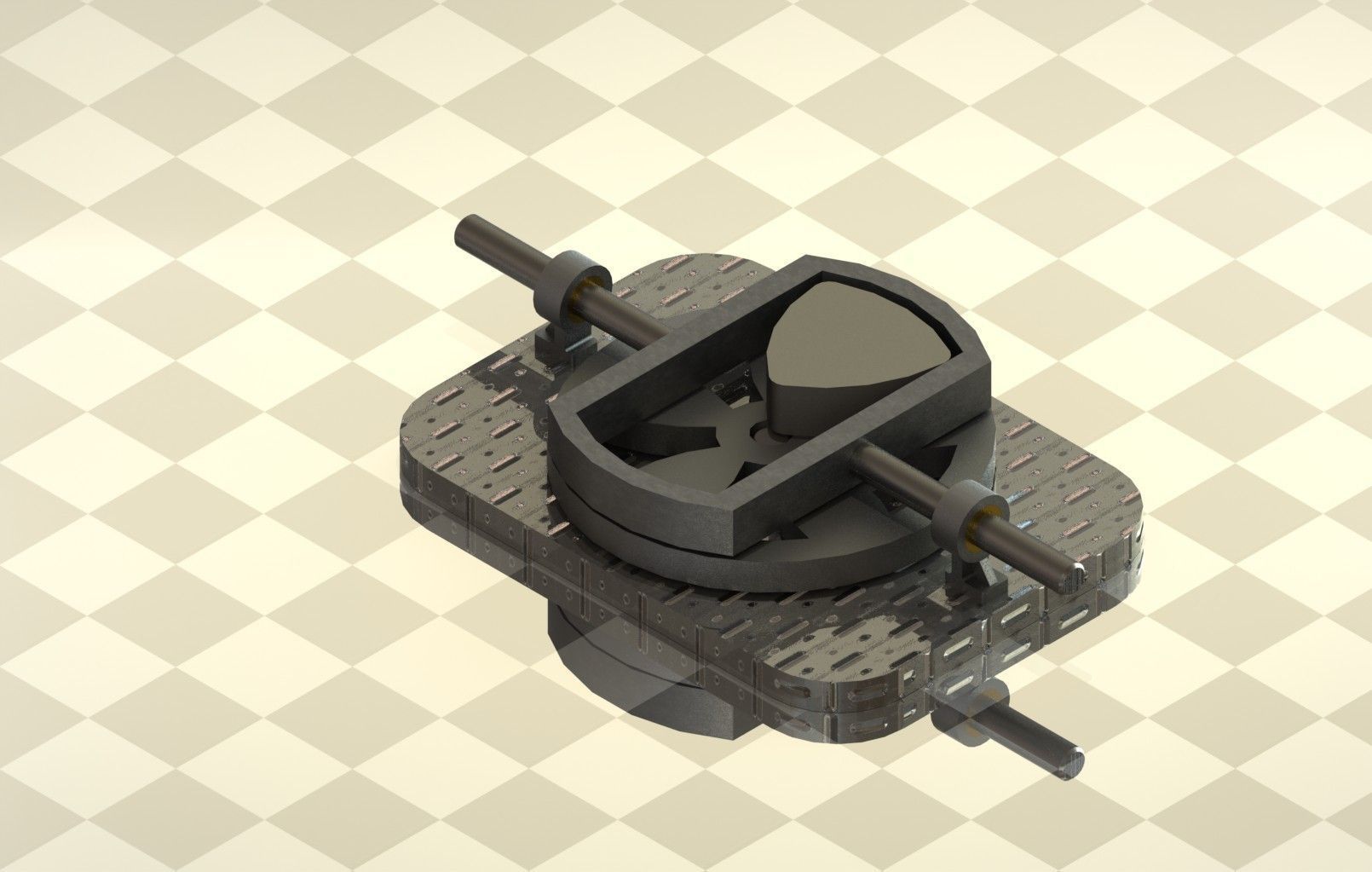 Converter of rotational to linear motion 3D model_2