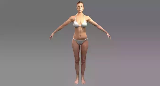 Rigged Realistic Female Character with Bikini