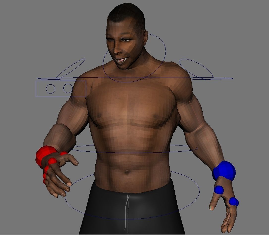 African American Male Muscular Rigged 3D model_1