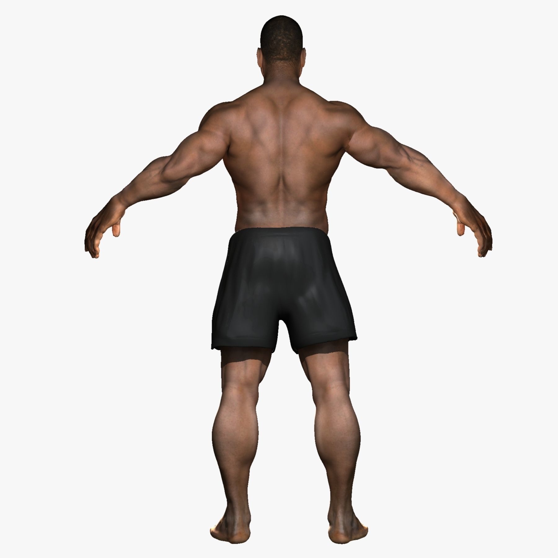 African American Male Muscular Rigged 3D model_5
