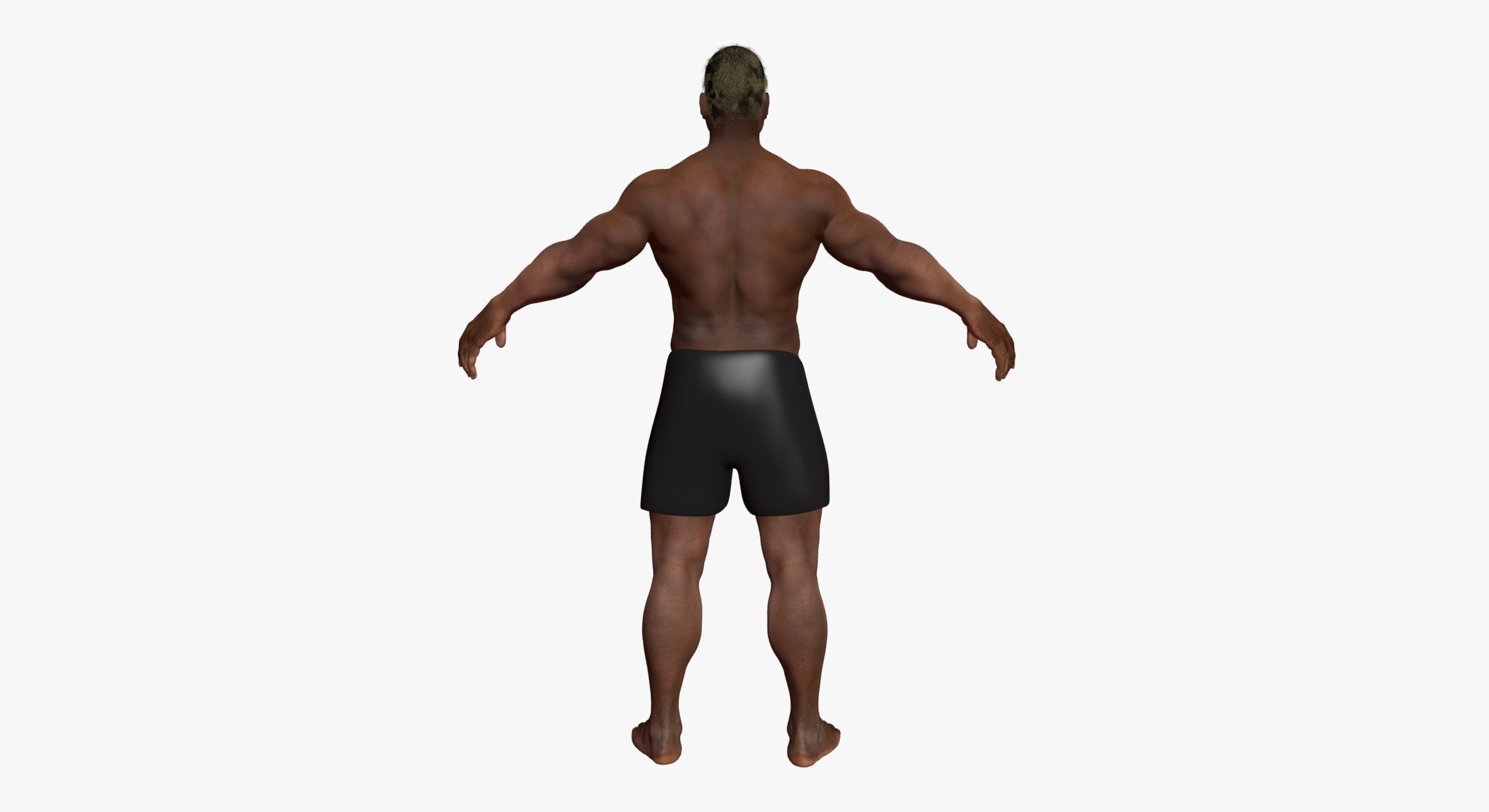 African American Male Character 3DSmax 3D model_5
