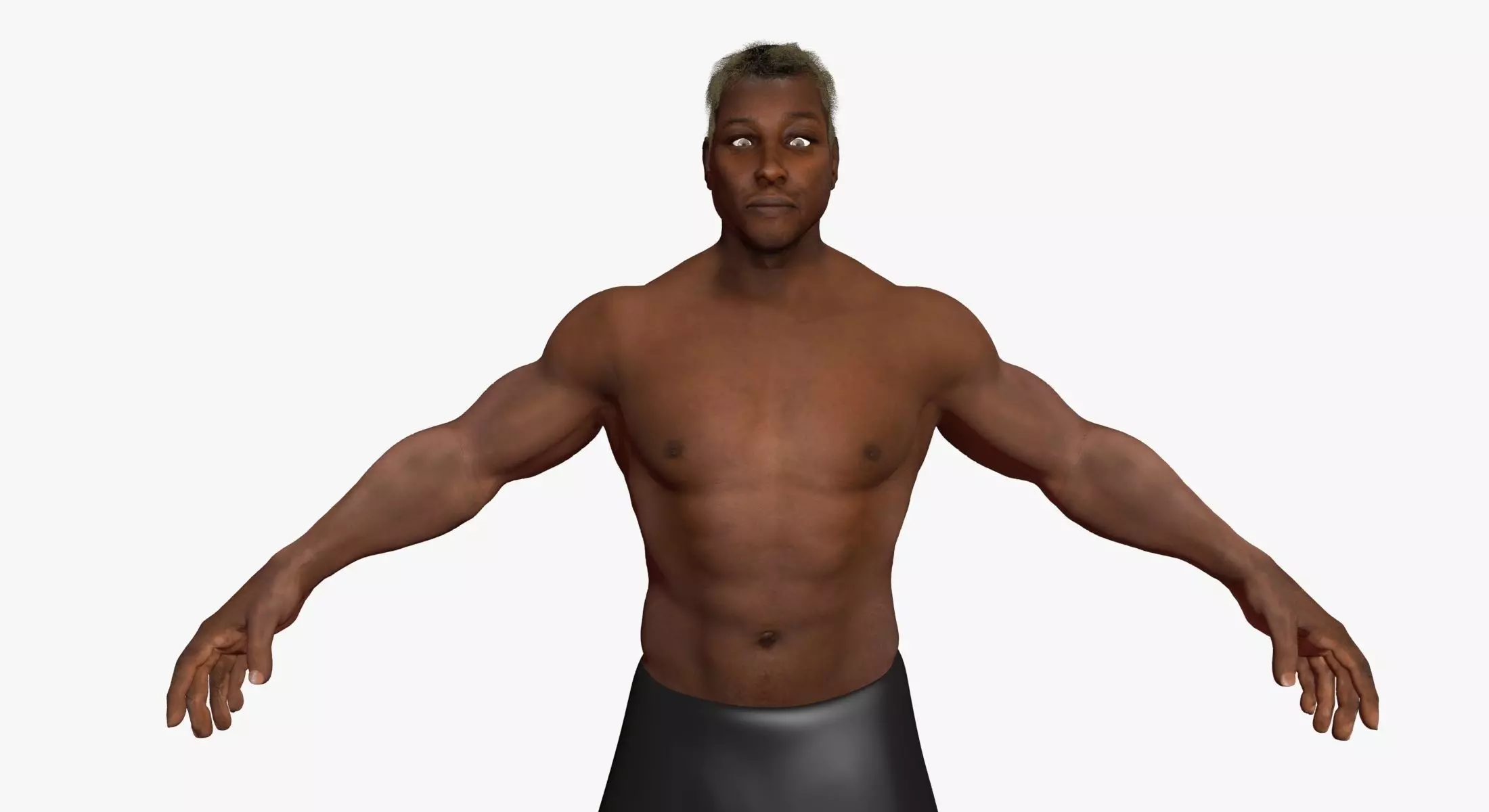 African American Male Character 3DSmax 3D model_0