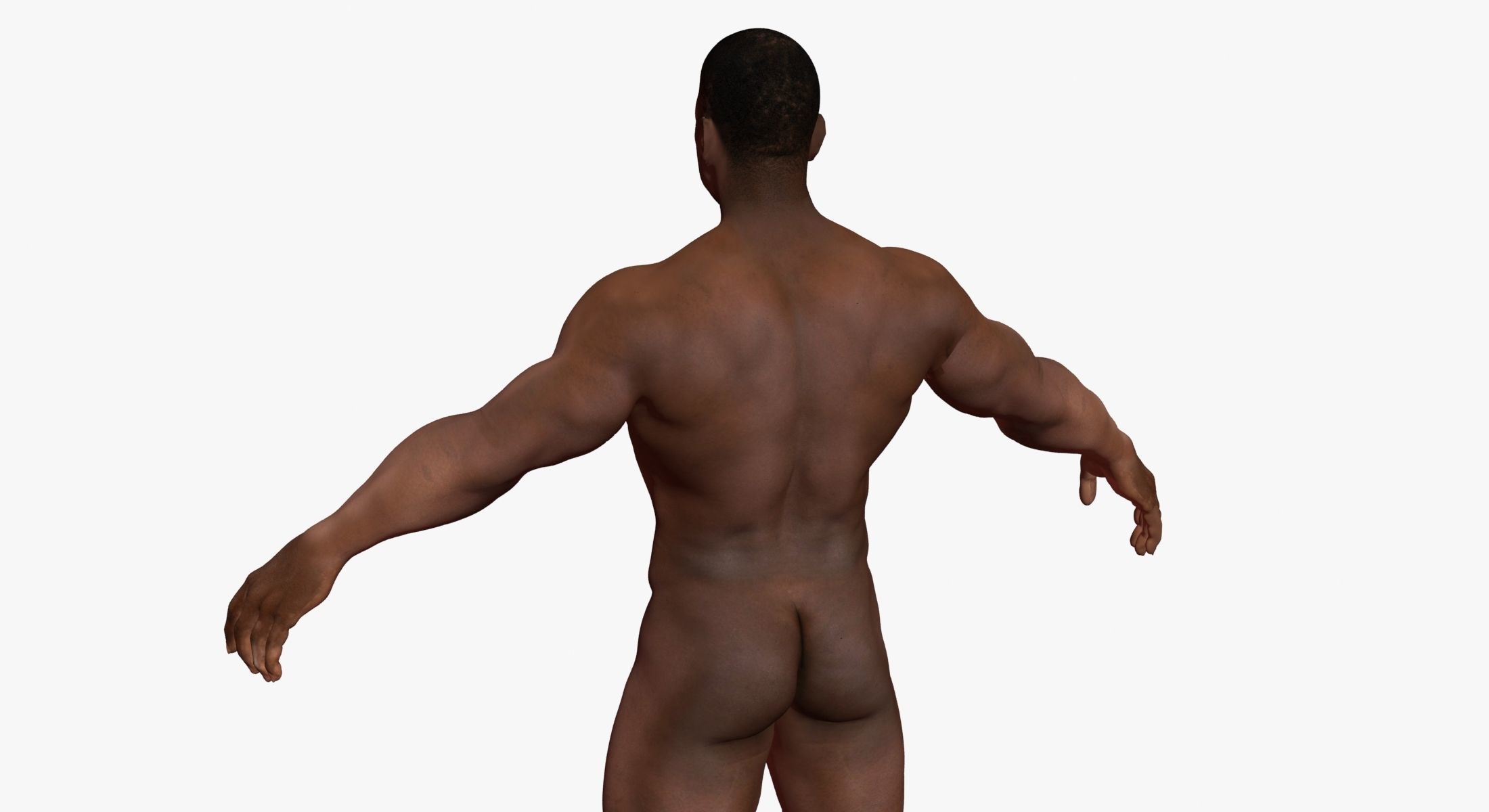 African American Male Character 3DSmax 3D model_2