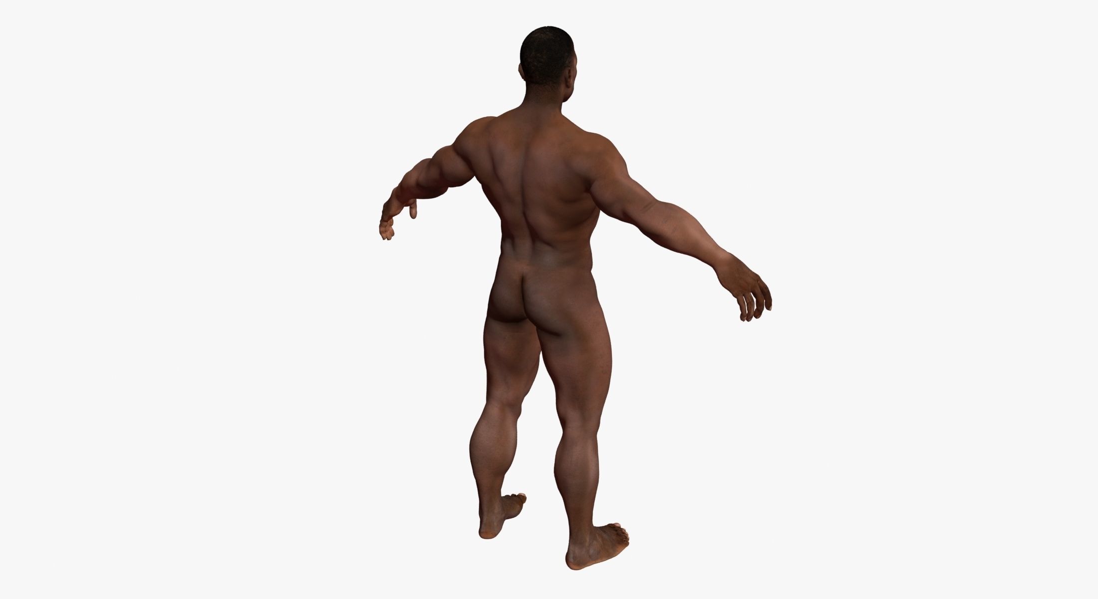 African American Male Character 3DSmax 3D model_6