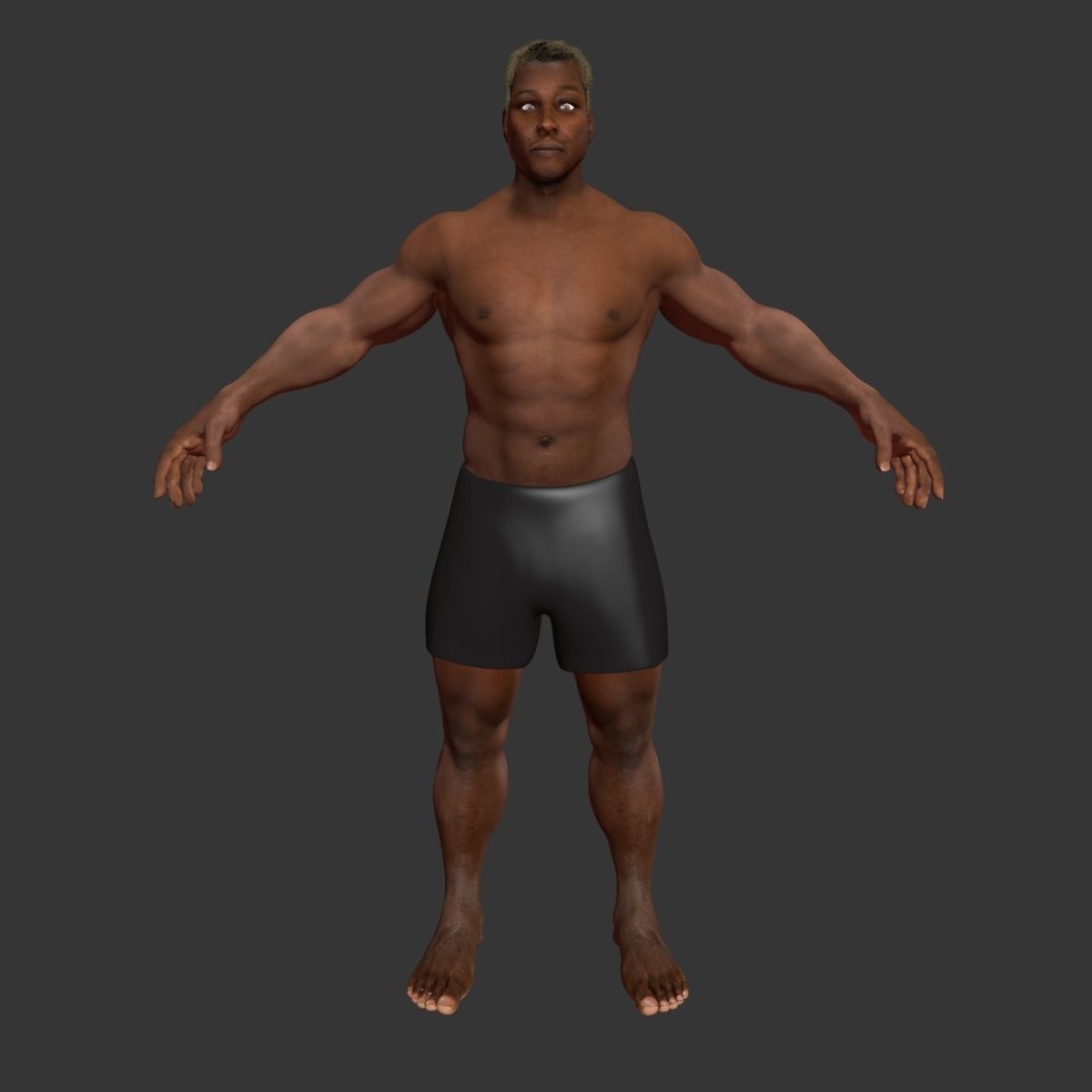 African American Male Character 3DSmax 3D model_4