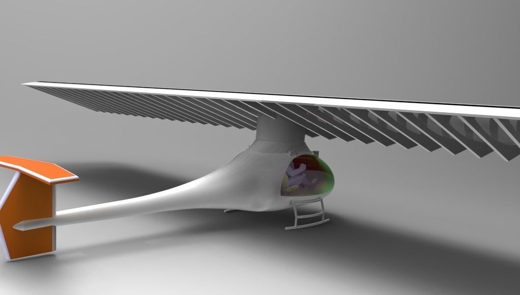 Glidocopter glider airplane 3D model_2