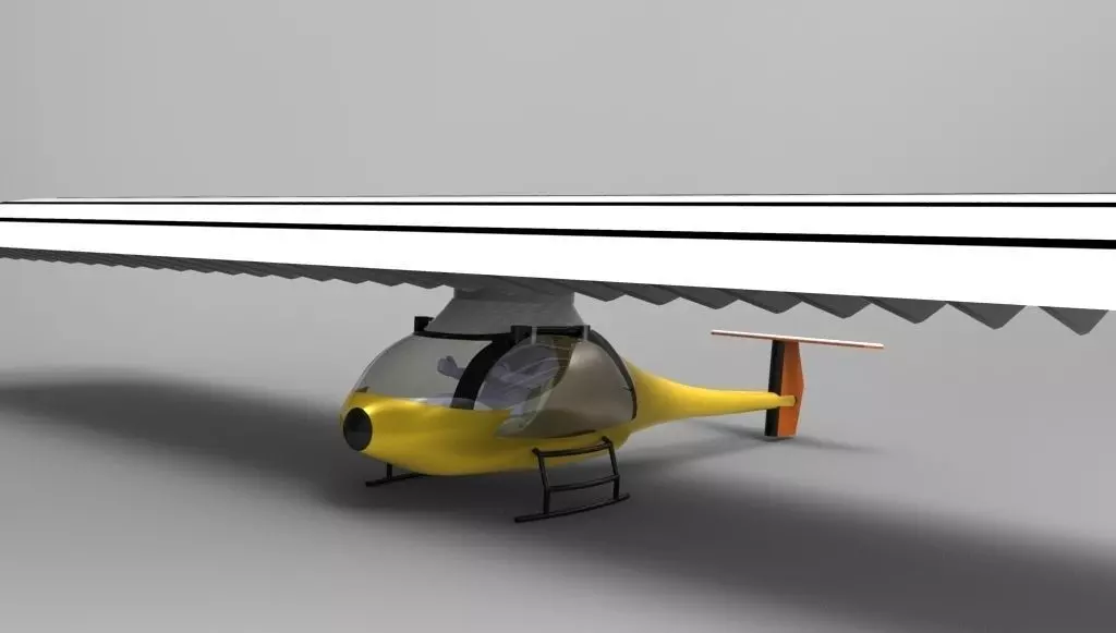 Glidocopter glider airplane 3D model_0