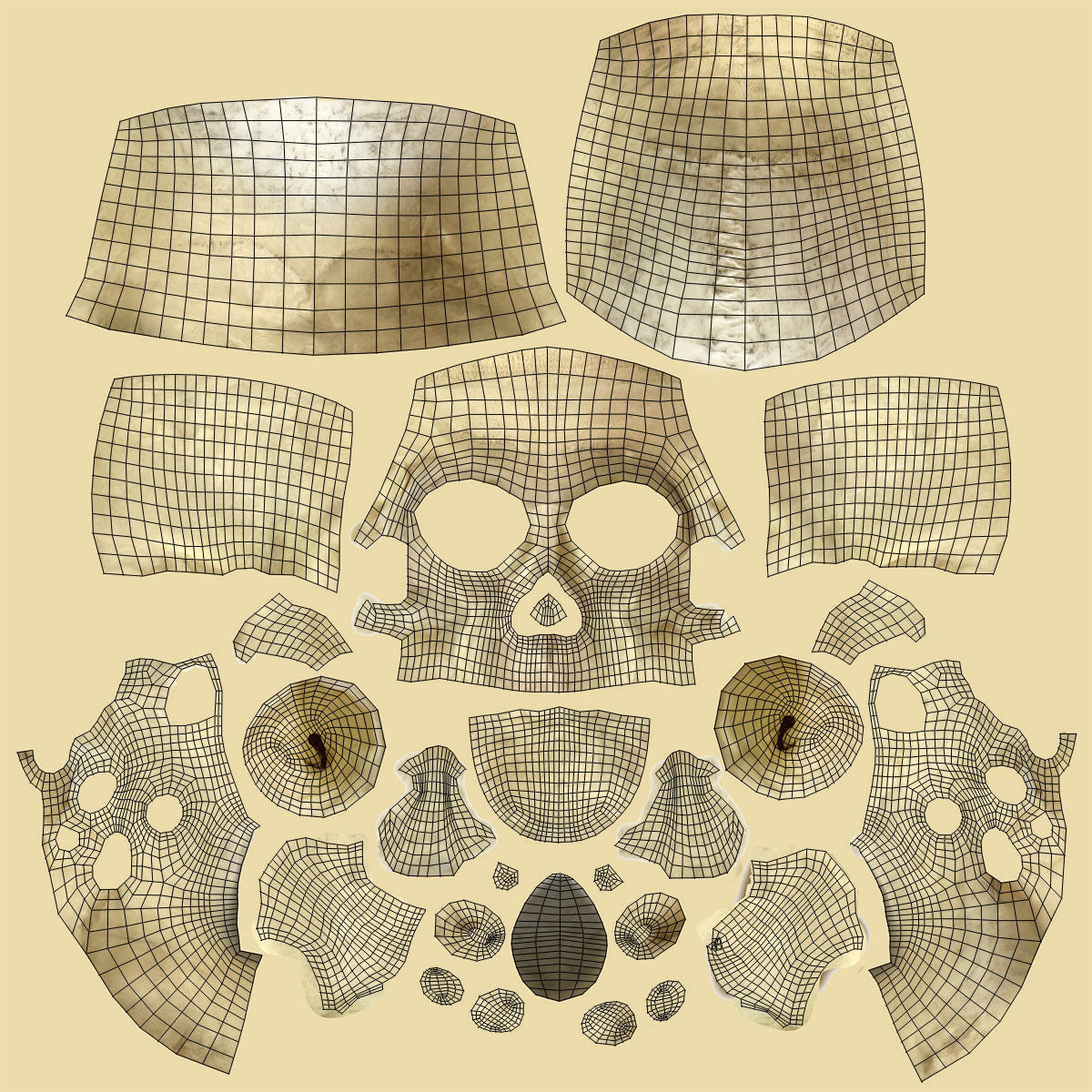 African American Female And Male With Skeleton Rigged 3D model_37