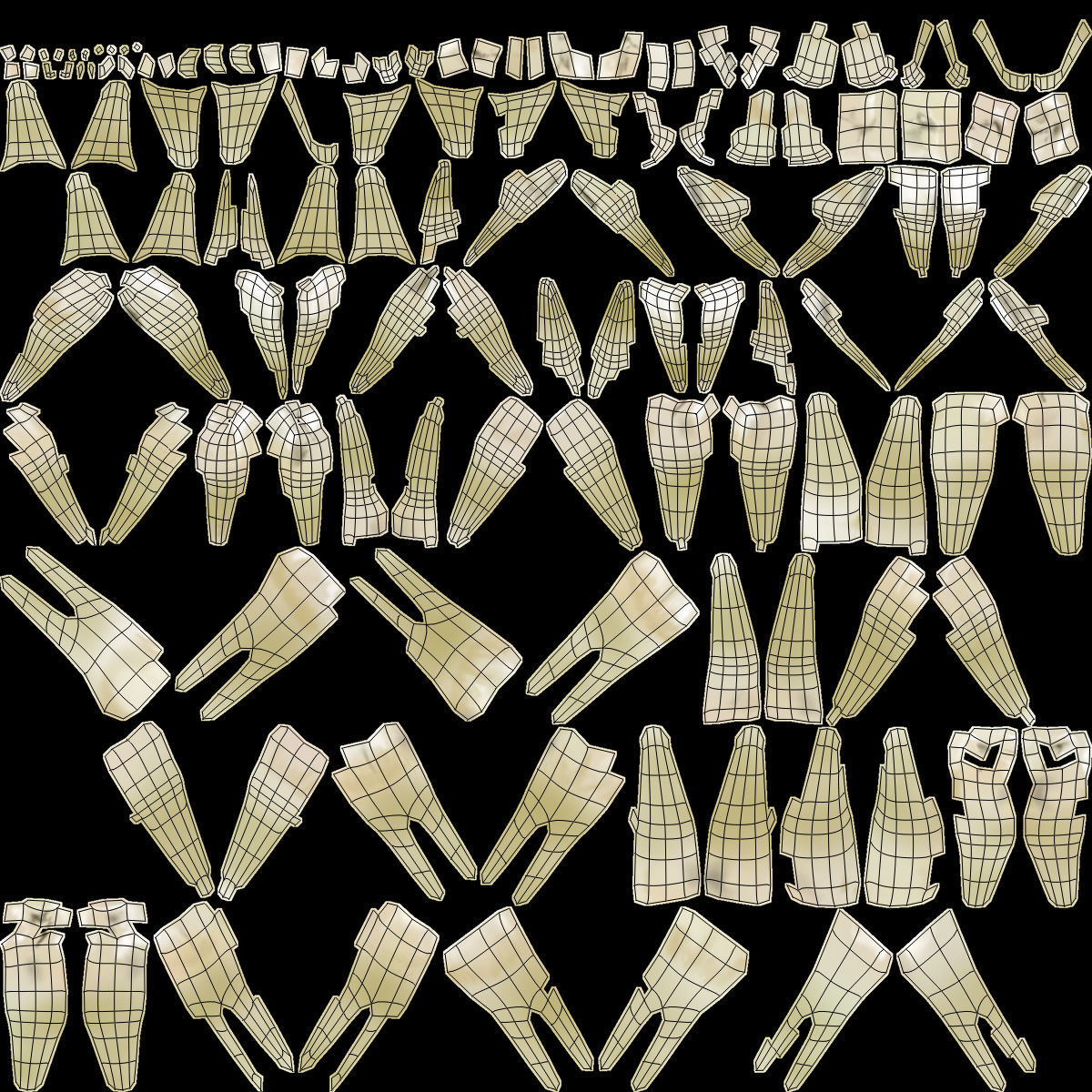 African American Female And Male With Skeleton Rigged 3D model_41