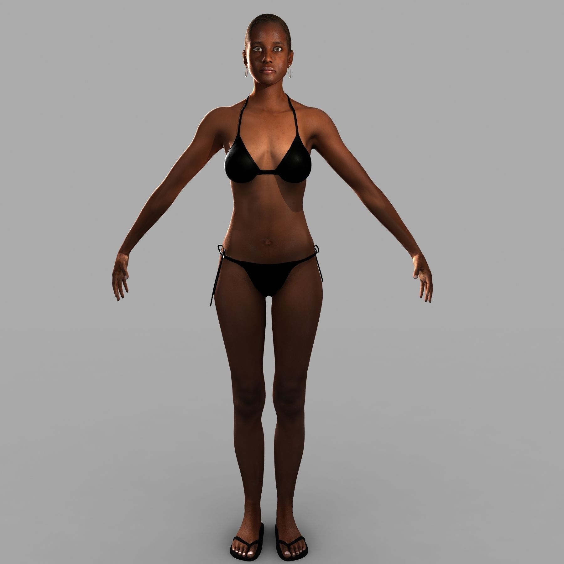African American Male And Female Rigged 3D model_15