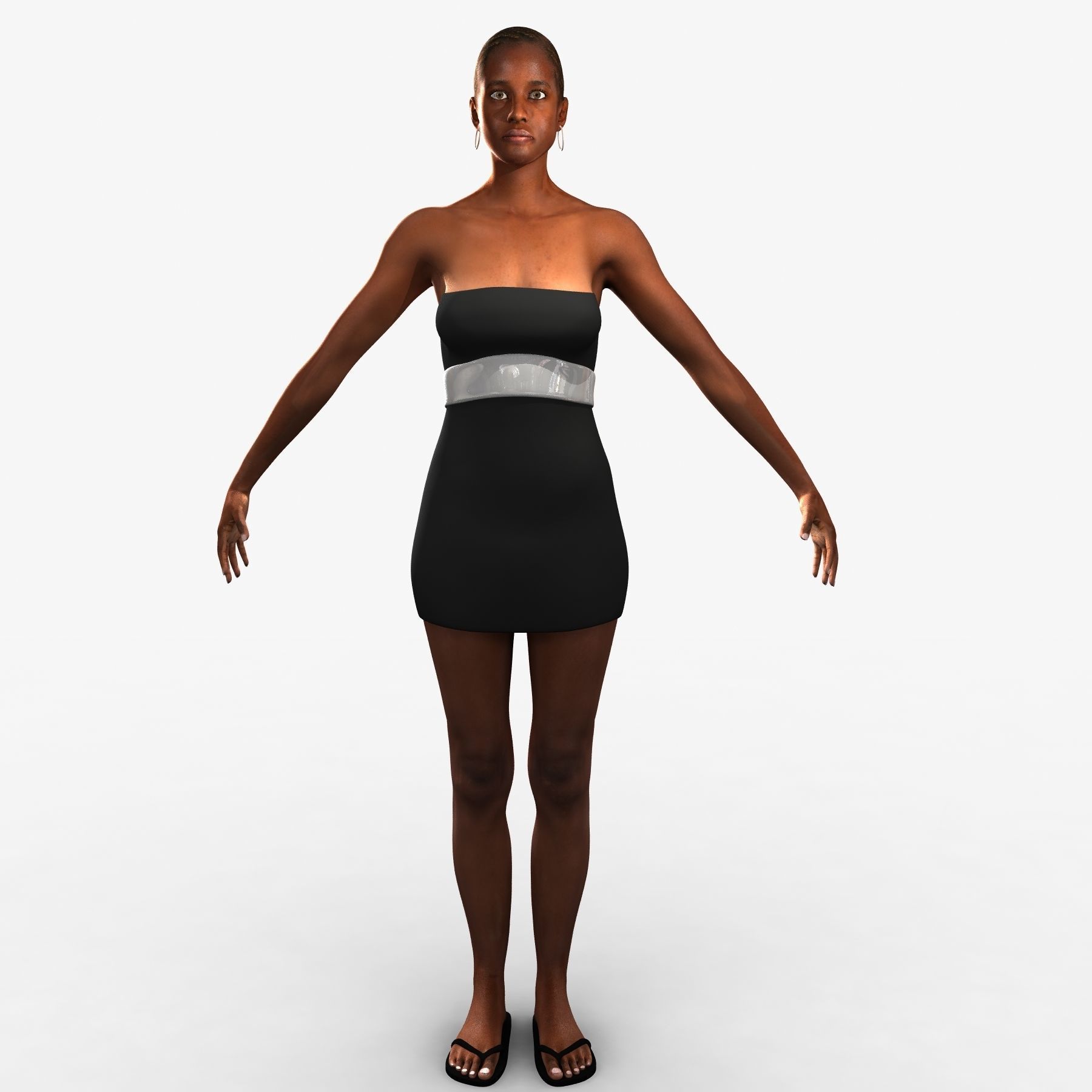African American Male And Female Rigged 3D model_17