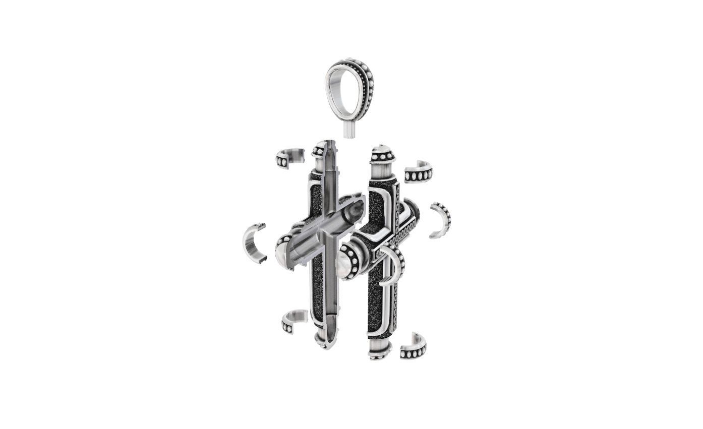 Native cross with heraldic lily 328 3D print model_8