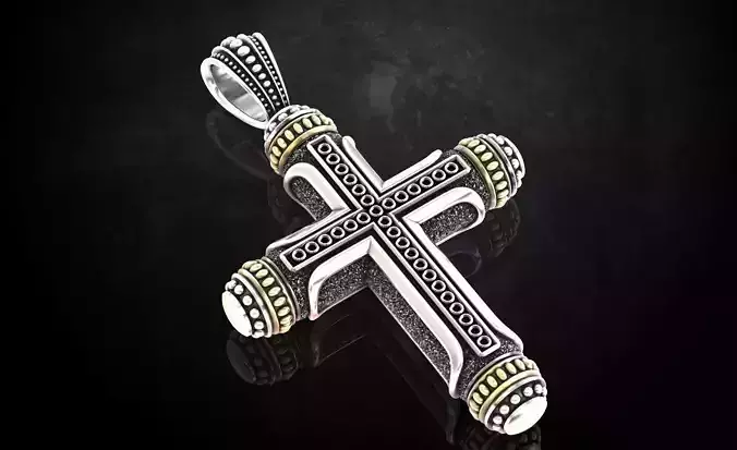 Native cross with heraldic lily 328 3D print model
