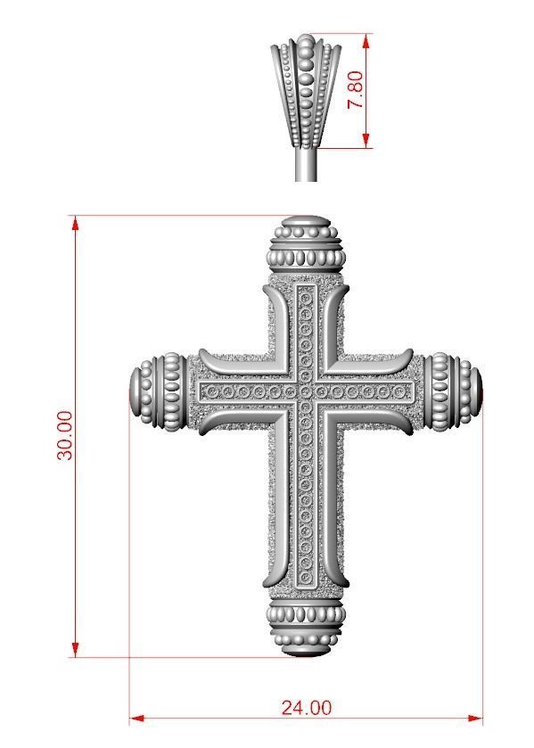 Native cross with heraldic lily 328 3D print model_12