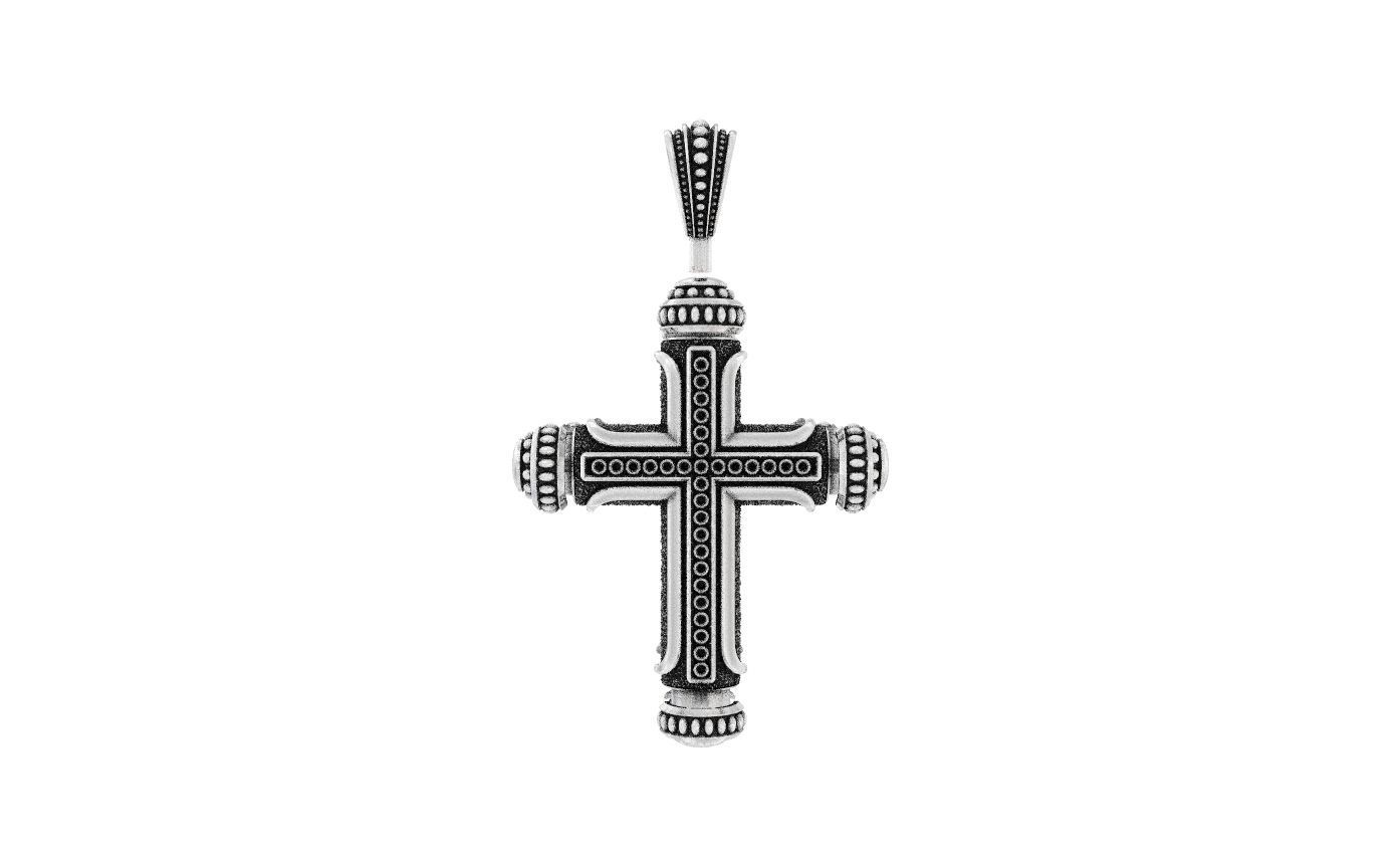 Native cross with heraldic lily 328 3D print model_10