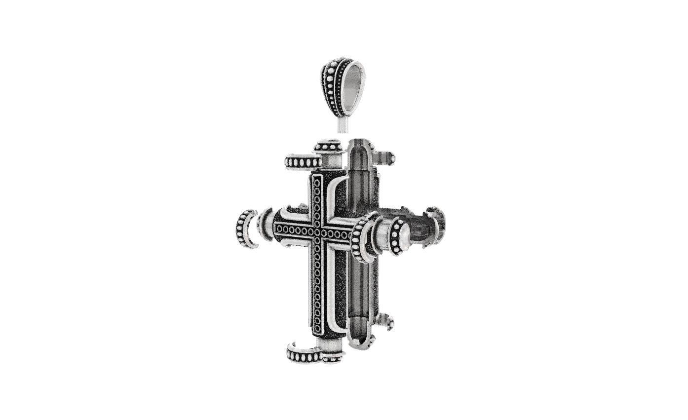 Native cross with heraldic lily 328 3D print model_9