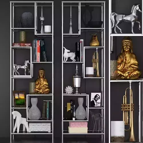 Chromed Shelves with decor