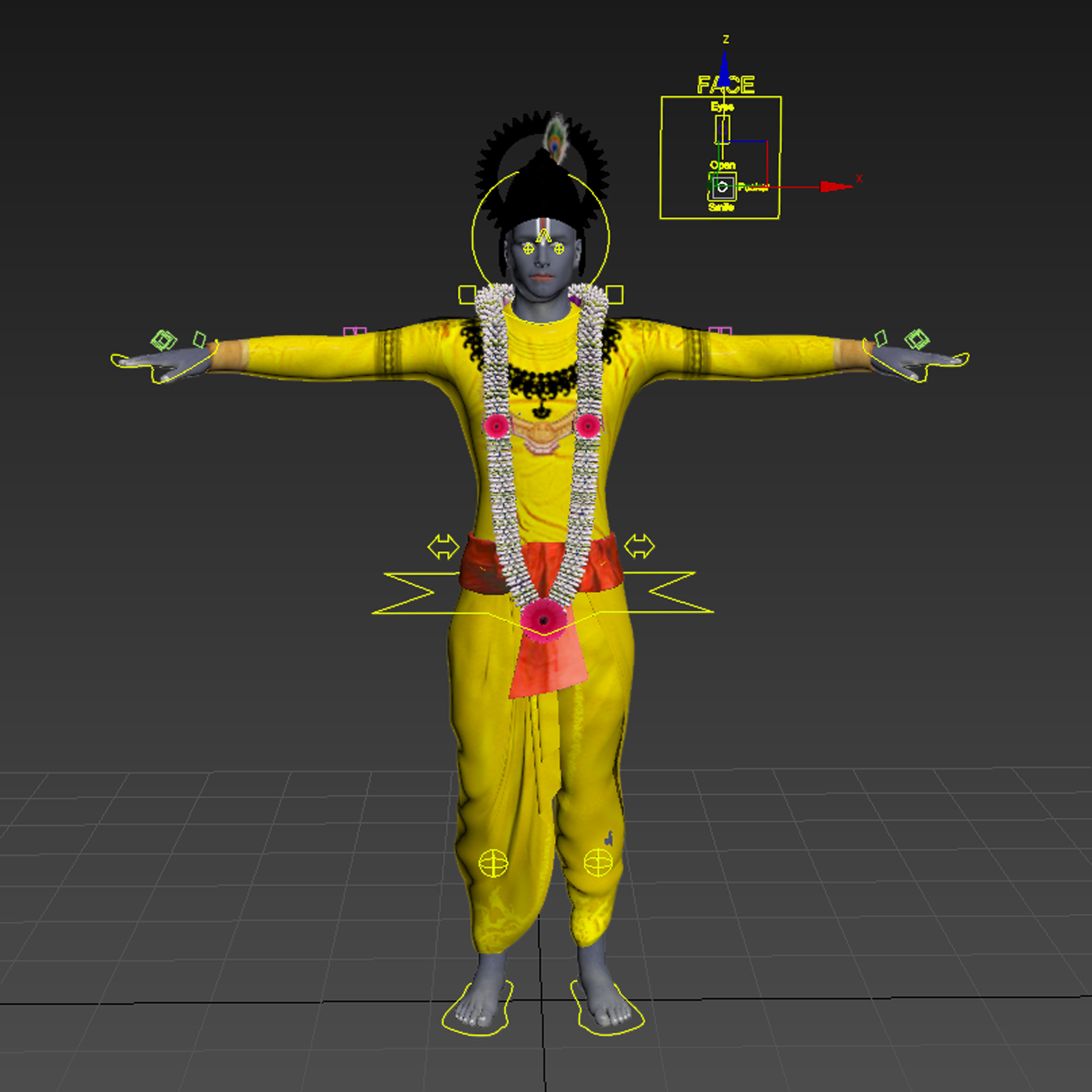 Lord Krishna Realistic Model 3D model_1