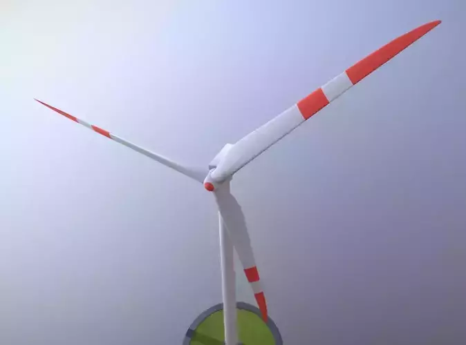 Wind Power Station Rigged and Animated 3D model