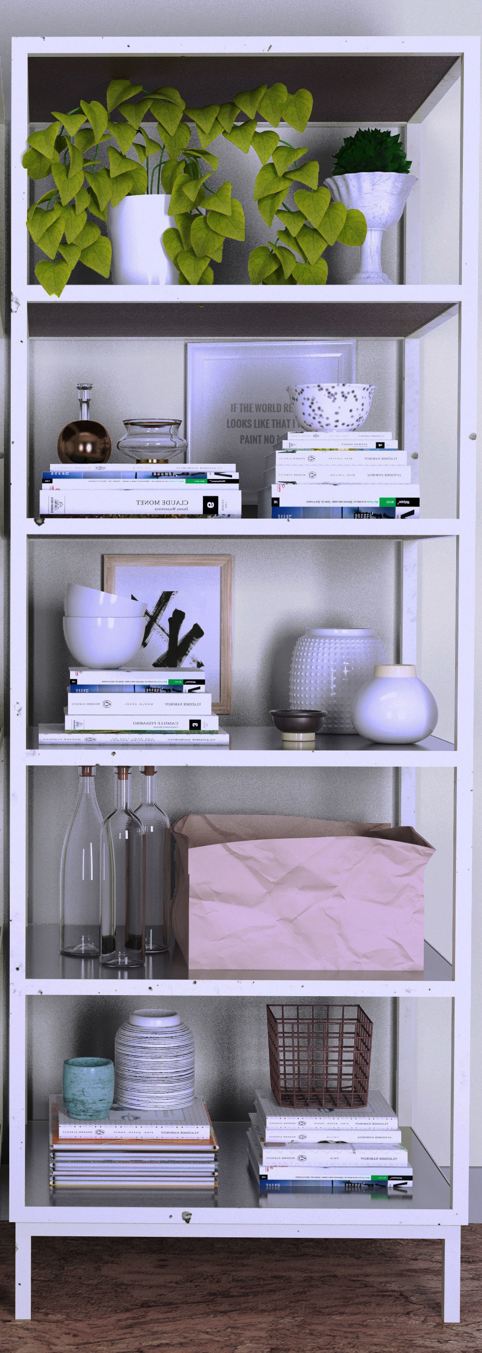 Shelves with decor 3D model_3
