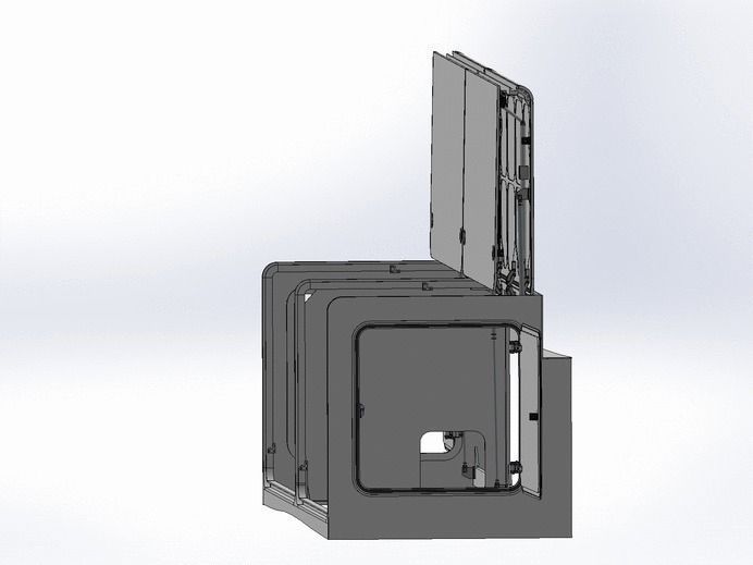 Fully controlled door opening  closing regulating mechanism Free 3D model_1
