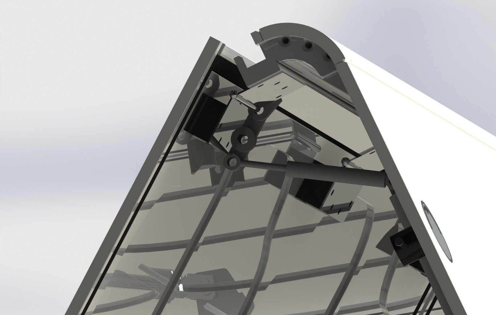 Fully controlled door opening  closing regulating mechanism Free 3D model_2