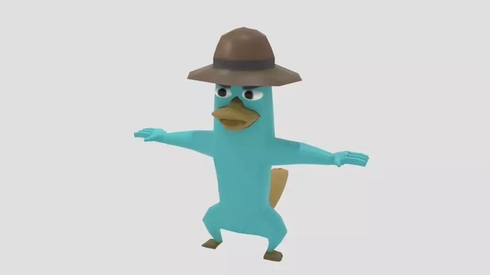 Platypus Perry LowPoly Rigged Low-poly 3D model