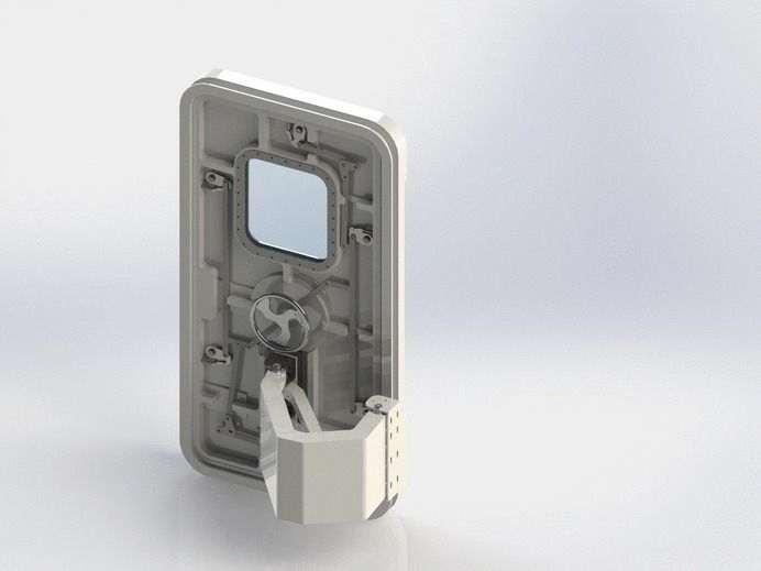 Weathertight Pantograph Hinged Door 3D model_0