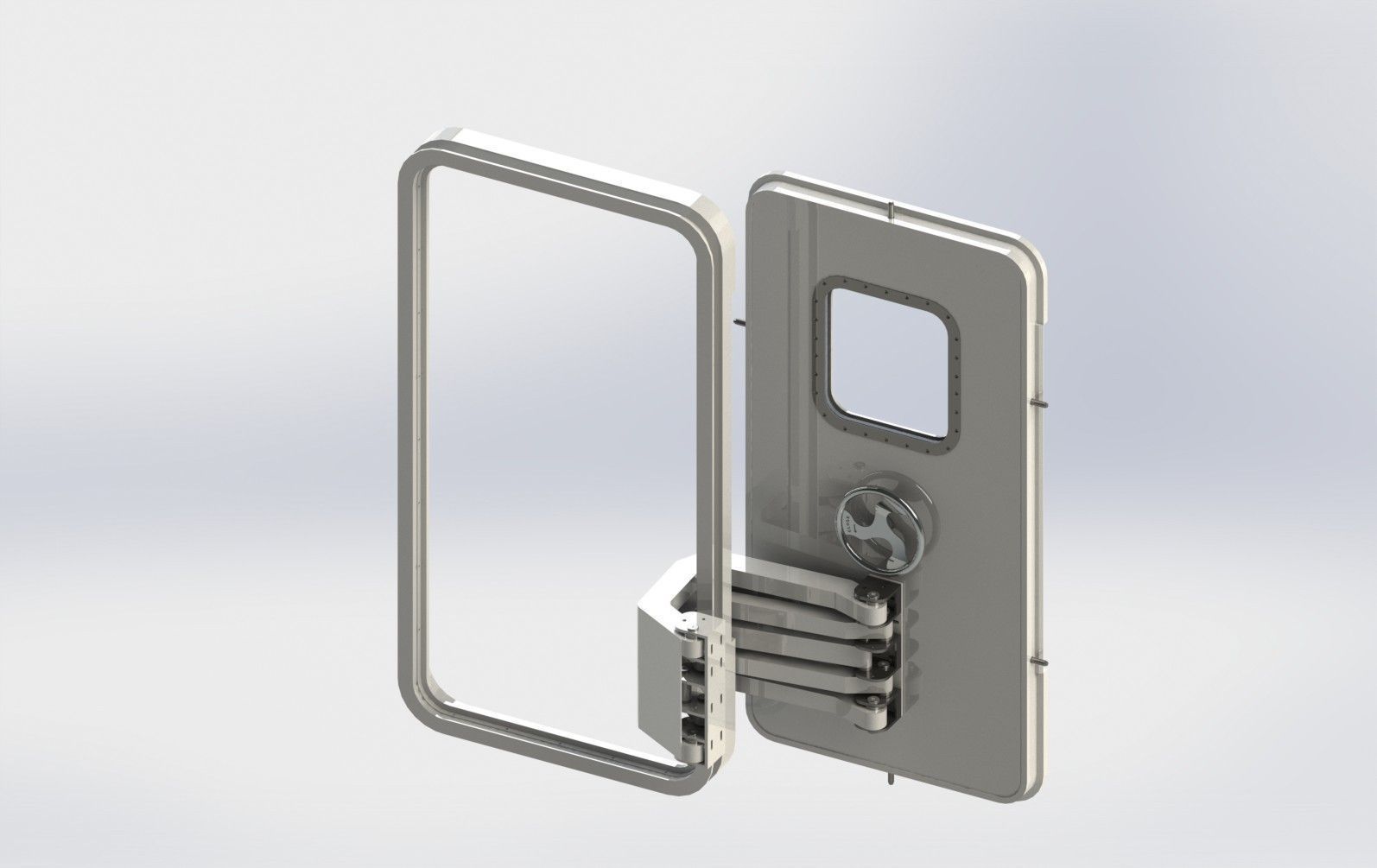 Weathertight Pantograph Hinged Door 3D model_3