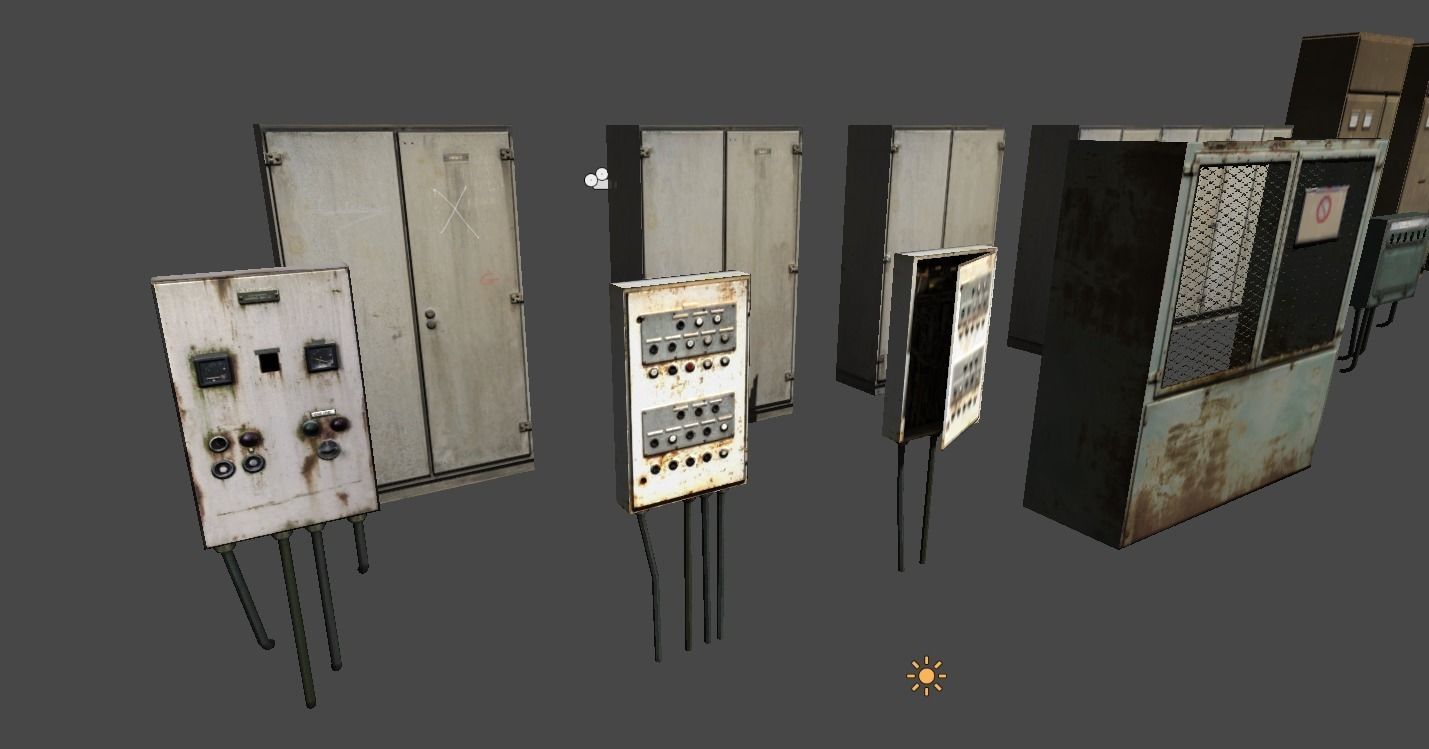 Power supply props collection Low-poly 3D model_3