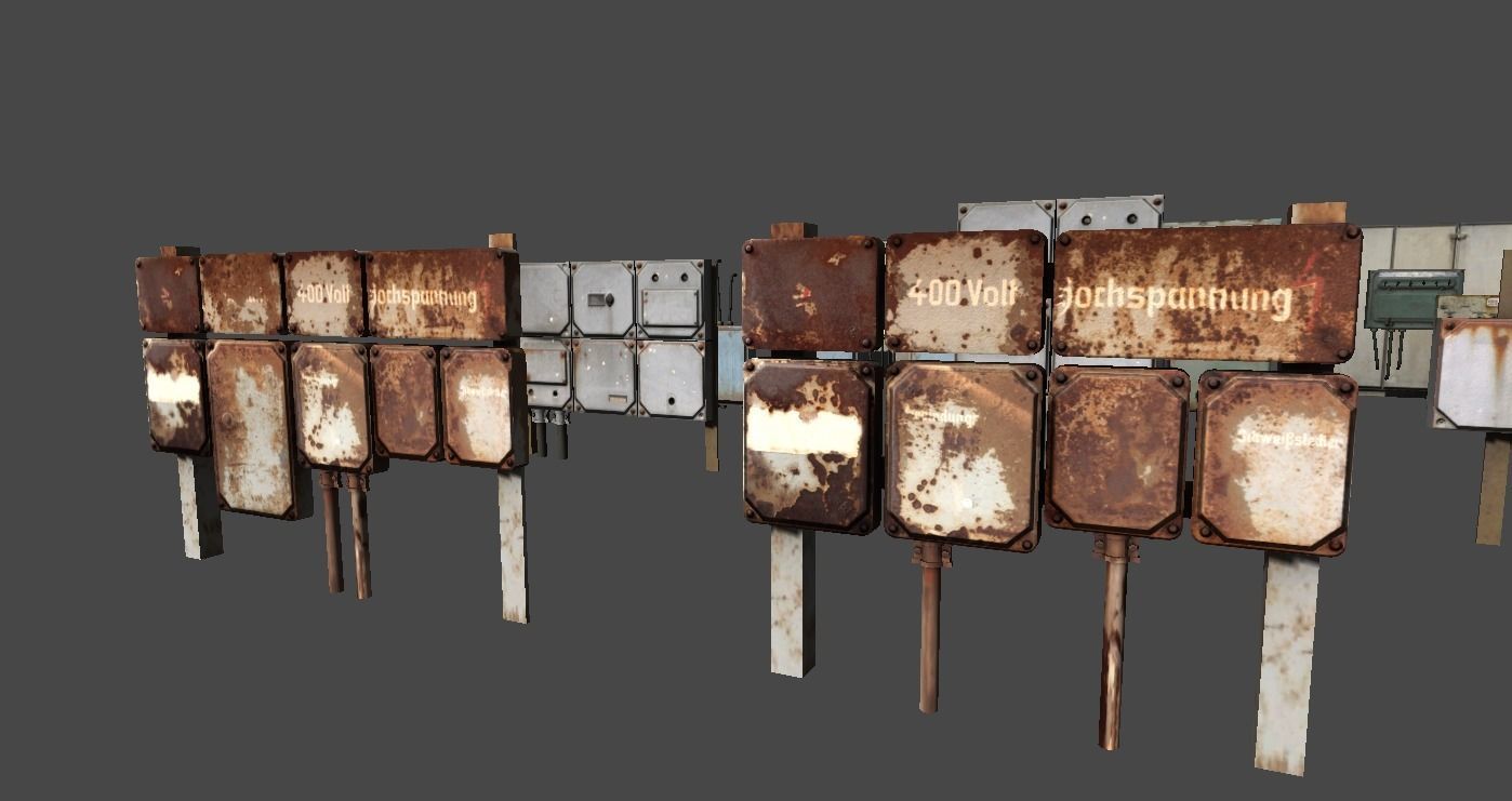 Power supply props collection Low-poly 3D model_2