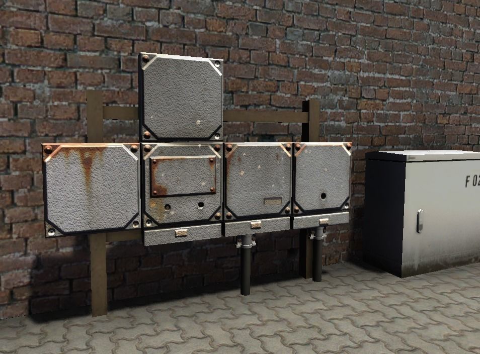 Power supply props collection Low-poly 3D model_14